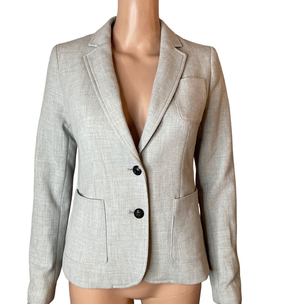 Banana Republic Jacket Blazer Womens Size 0 2 Button Gray Textured